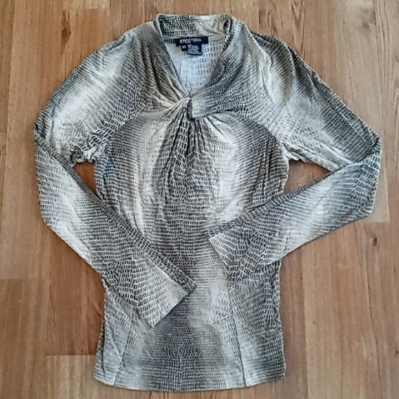 Etcetera Long Sleeve Knot Top Animal Print XS - Picture 1 of 5
